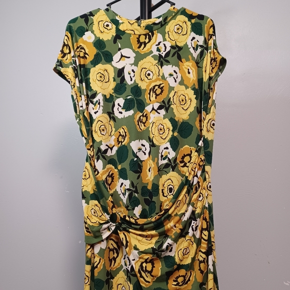 #72 Donna Morgan Floral Faux Wrap Dress Size 16 - Picture 3 of 6